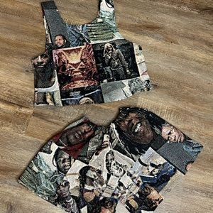 Young thug custom tapestry blanket two piece outfit